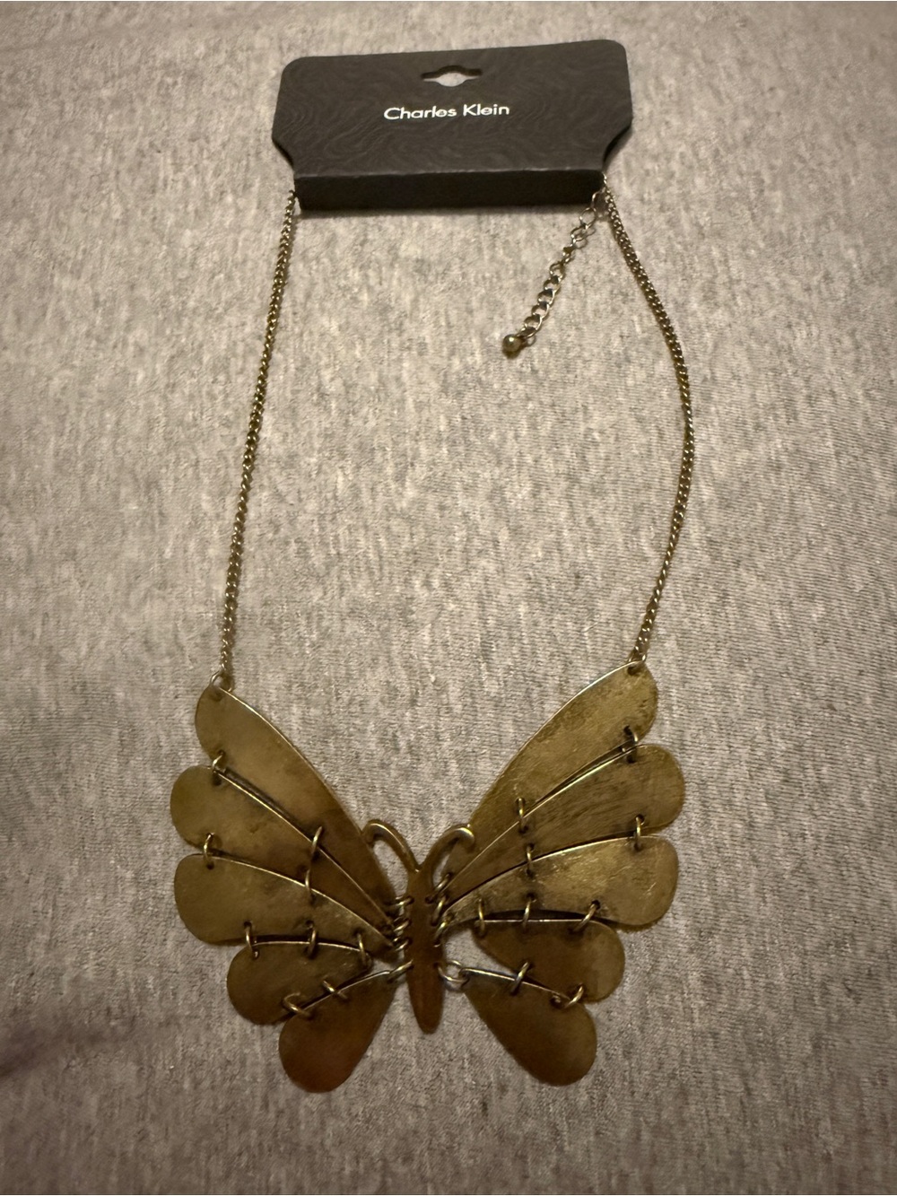 Charles Klein Gold Butterfly Pendant Necklace